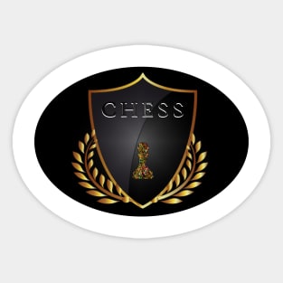 Chess Shield with Colorful Pion 1 Sticker